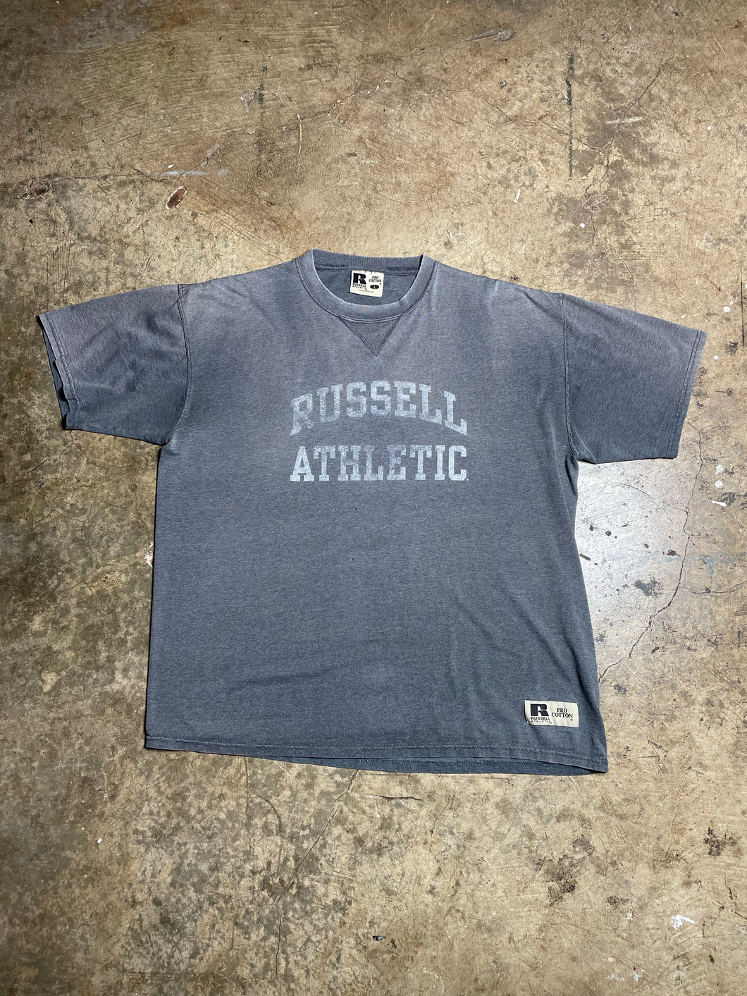 Early Y2K Gray Self Branded Russell Tee - XL