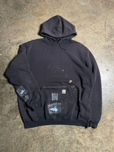 Load image into Gallery viewer, Y2K Faded Black Carhartt Hoodie Thrashed &amp; Repaired - XL
