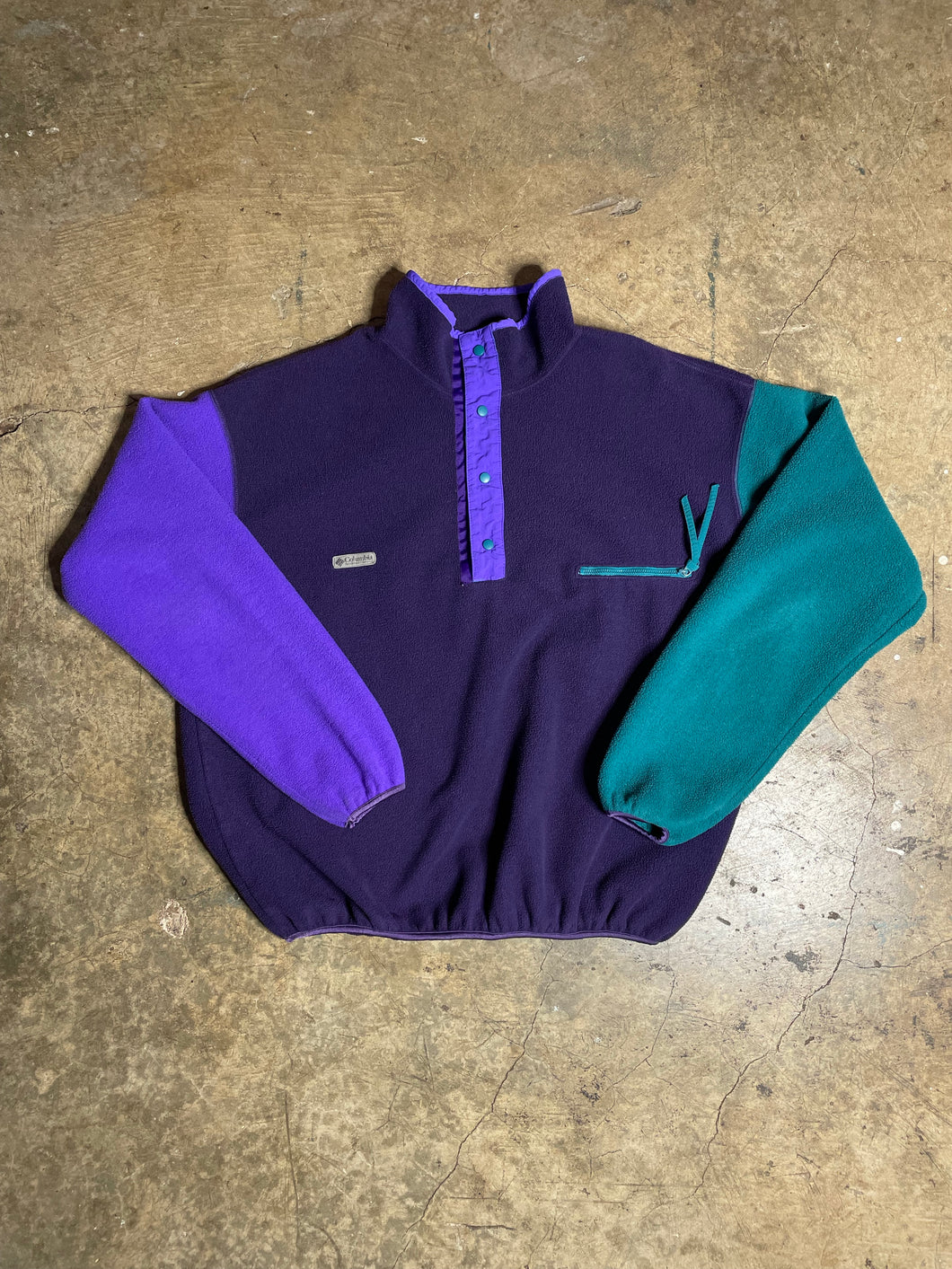 90’s Tri-Color Columbia Pull Over Fleece - XL