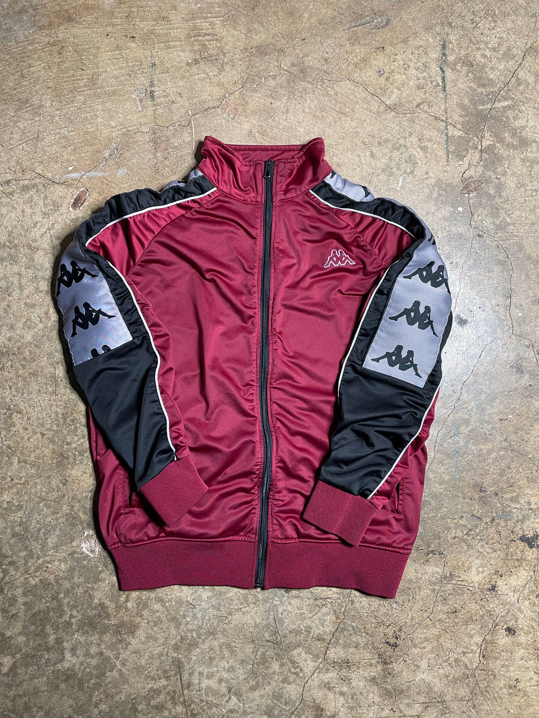 Y2K Burgundy Kappa Full Zip Jacket - L