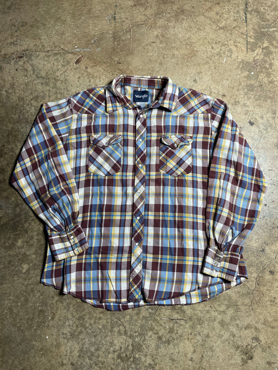 80’s Wrangler Flannel W/ Pearl Snaps - XL