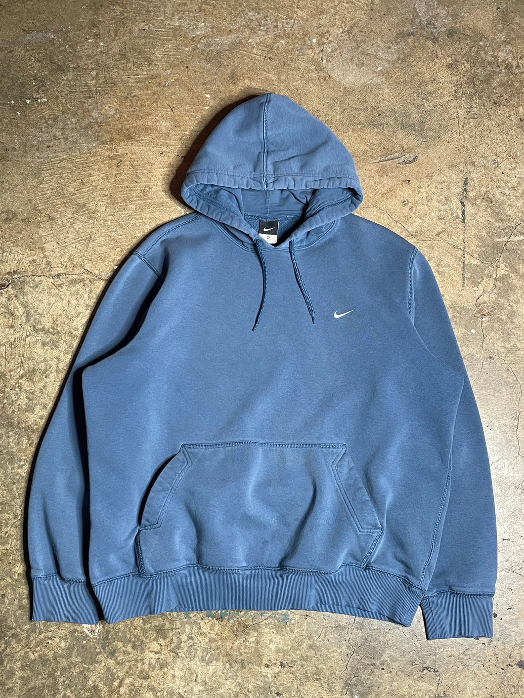 Y2K Dusty Blue Nike Essential Hoodie - XL