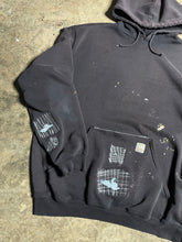 Load image into Gallery viewer, Y2K Faded Black Carhartt Hoodie Thrashed &amp; Repaired - XL
