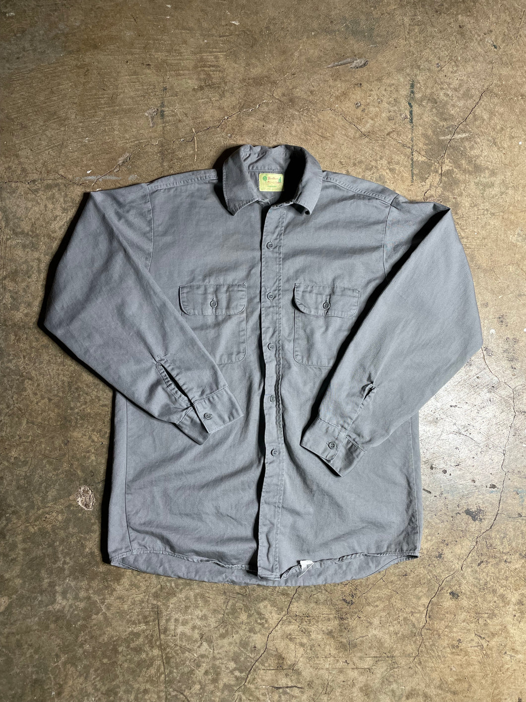 60’s Gray 5 Brothers Cotton Work Shirt - L