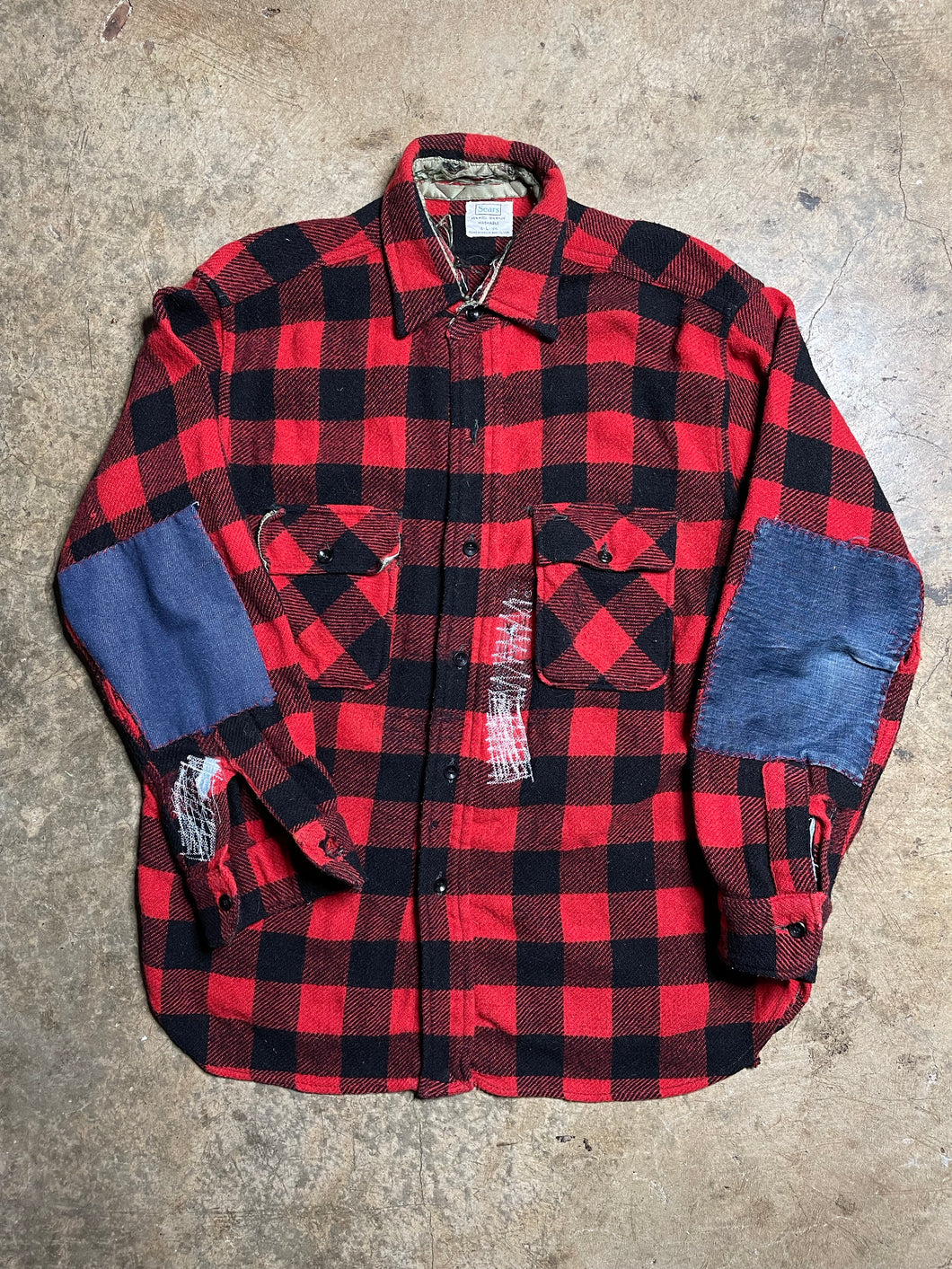 70’s Sears Repaired Flannel - L