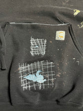 Load image into Gallery viewer, Y2K Faded Black Carhartt Hoodie Thrashed &amp; Repaired - XL
