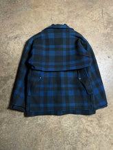 Load image into Gallery viewer, 50’s/60’s Black &amp; Blue Buffalo Check Black Bear Wool Coat - L
