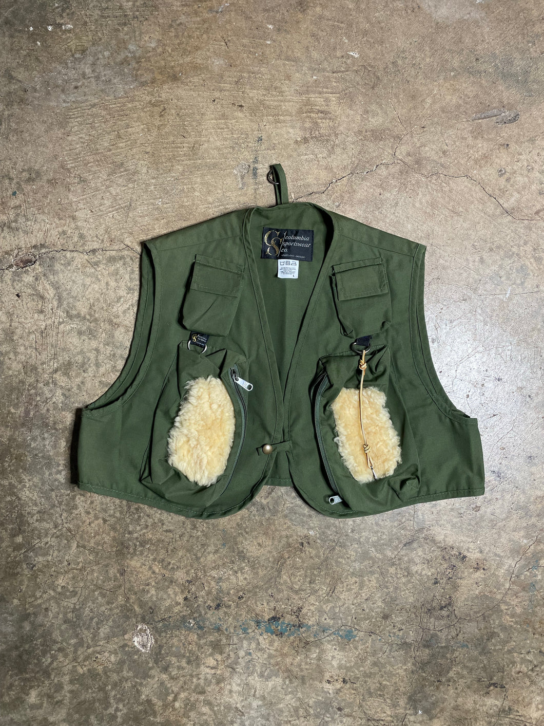 Vintage Columbia Cropped Fishing Vest - L